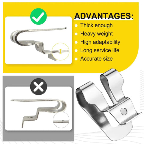 Durable 304 Stainless Steel Belt Clip Set Includes Four Replacement Hooks With Screws for Ryobi and Ridgid 18V Tools