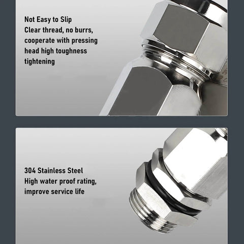 Heavy Duty 304 Stainless Steel Cable Gland G1/2 IP66 Waterproof Armored Connector With Extended Thread IP68 Strain Relief