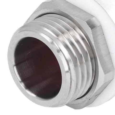 Close-up of Heavy Duty 304 Stainless Steel Cable Gland G1/2 IP66 Waterproof Armored Connector with Extended Thread
