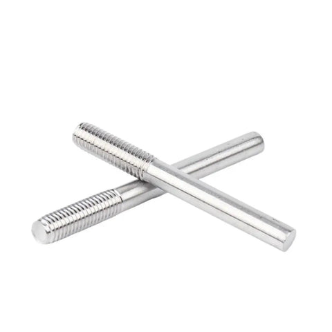 304 Stainless Steel Extension Rods M3-M6 Half Threaded Studs 50-500mm, showcasing corrosion-resistant metal rods in crossed layout.