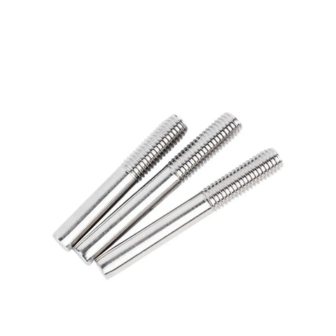 304 Stainless Steel Extension Rods M3-M6 Half Threaded Studs 50-500mm, close-up of threaded and smooth section