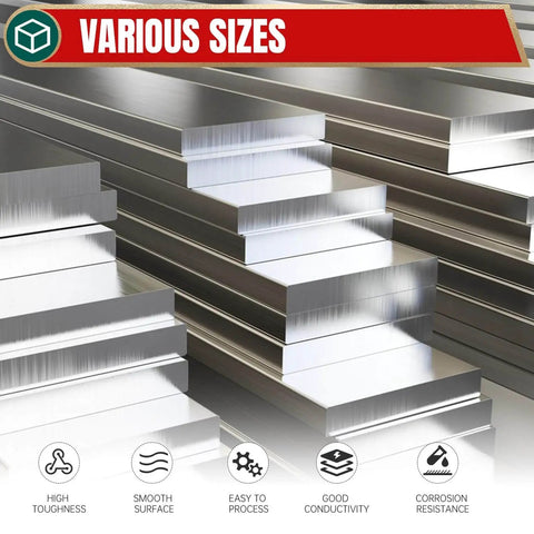 Beefy 304 Stainless Steel Flat Bar Five Sixteenth Inch Thick By 4 Inch Wide And Eight Inch Long For Fabrication Crafts Repair And DIY Projects With 2B Finish Durable Metal Stock By Uxney stacked in various sizes