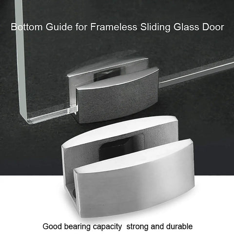 304 Stainless Steel Floor Guide For Frameless Sliding Shower Doors Bottom Guide Replacement Hardware For Smooth Glass Door Operation Durable Floor Mounted Alignment Stoppers Buffers installed view