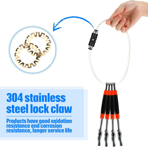 Five quick-connect pneumatic fittings for PVC air line, 1/4" x 1/4" OD, 304 stainless lock claws, Amazon
