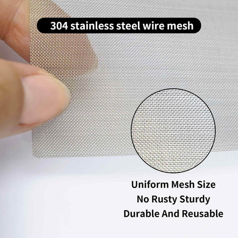 Close-up of No See Um 60 Mesh Screen Roll 304 Stainless Steel 8.2 By 23.6 Inches showcasing fine mesh for DIY insect barriers.