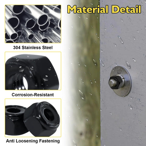 25 Pack 1/4-20 Nylon Insert Lock Nuts Black Oxide 304 Stainless Steel A2-70 Nylock Nuts used on outdoor metal surface.