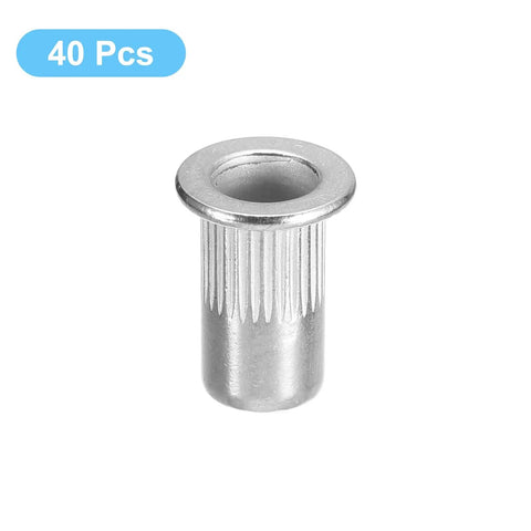 Rivet Nuts Thread Size 10 32 304 Stainless Steel Knurled Flat Head Threaded Inserts For Metal And Plastic 40 Pack