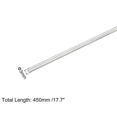 304 Stainless Steel Round Rods 3mm x 450mm Solid Shafts for DIY Model Cars Planes Helicopters Pack of 10 Silver Tone