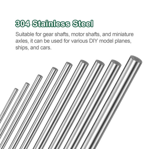 304 Stainless Steel Round Rod Three Eighths Inch Diameter Six Inch Length Pack Of Five for DIY projects and metalworking