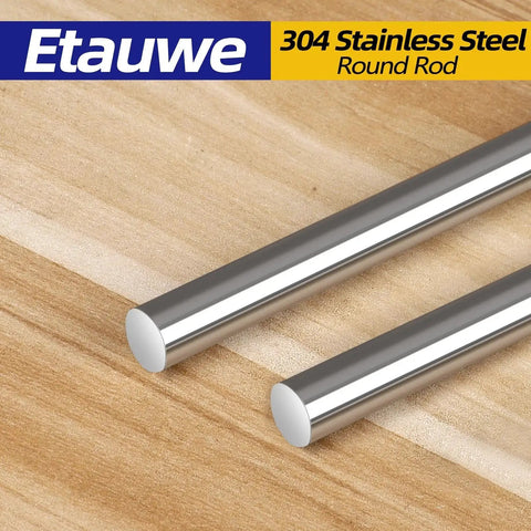 0.375 Inch Diameter 8 Inch Long 304 Stainless Steel Solid Round Rods Set of 2 for DIY Metalworking Crafting and Model Building