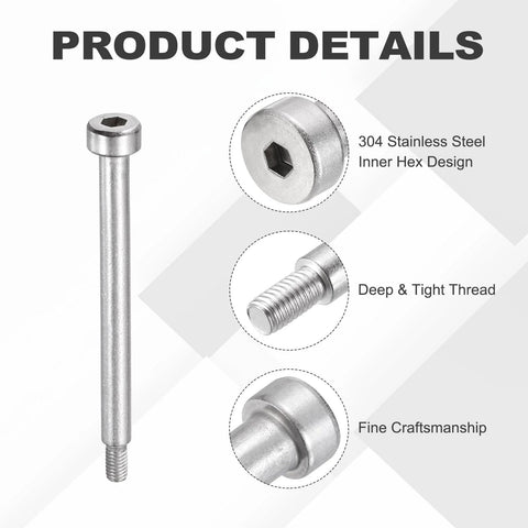 Industrial Grade Stainless Steel Shoulder Bolt Set 16 Pack 4mm Shoulder Diameter 40mm Length