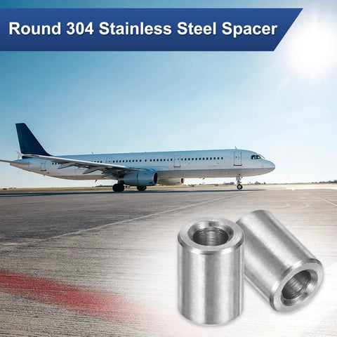 10 Pcs M3 304 Stainless Steel Spacers 3mm ID By 6mm OD By 8mm Length Standoff Bushings with airplane in background