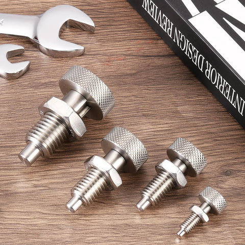 Heavy Duty Spring Plunger With Knurled Handle M10x1.5 Spring Return Knob Plunger 304 Stainless Steel for Machinery