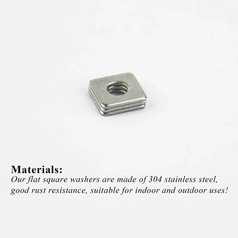 Stack of 304 Stainless Steel M4 Square Plate Washers, 10x10x1 mm, Deliver Even Load Distribution And Anti Rotation Protection