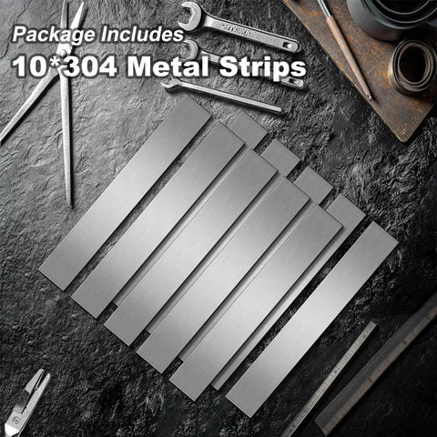 Pro Grade 304 Stainless Steel Brushed Strips Set Of 10 For DIY Kitchen Craft Projects 12 Inch Length 1 Inch Width 0.02 Inch Thickness
