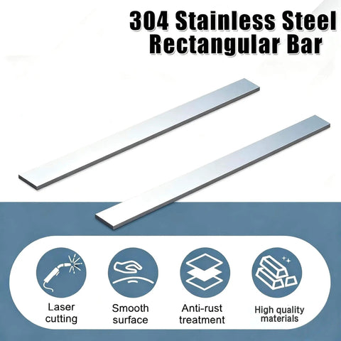 304 Brushed Stainless Steel Trim Filler Strip Set With Flat Profile 24-Inch Length 1/8-Inch Thickness 1.5-Inch Width 2-Piece Silver Bar Kit For DIY Crafts