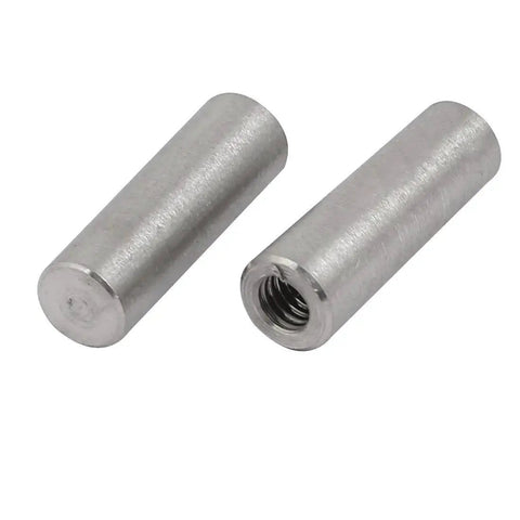Two Four Pack 6mm Diameter 20mm Length Taper Pins In 304 Stainless Steel GB118 With M4 Internal Thread for solid fits.