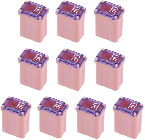 10 Pack 30 Amp Micro Cartridge Fuses For Electronics And Automotive Use, Micro Fuse FMM Mcase Micro Female Fuses, Compatible With 608830
