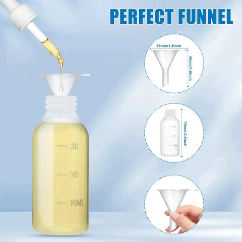 30ml Glue Precision Tip Applicator Bottle With Needle Tip Squeeze Bottle And Interchangeable Pro Grade 14ga 16ga 18ga 20ga 25ga Blunt Needles Oiler And Storage Caps For Precise Adhesive Dispensing By Ehoycq showing top view with funnel