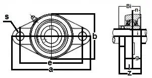 30mm Bearing UCFL-206 + 2-Bolt Flanged Cast Housing Mounted Bearing