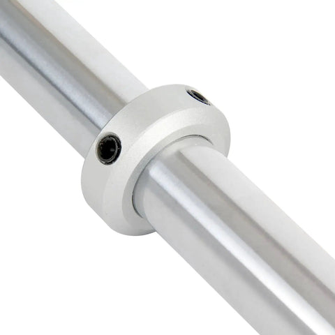 4 Pack 30mm Bore Aluminum Shaft Collars With Screw Style Clamping, 46mm Outer Diameter installed on shaft for CNC machine