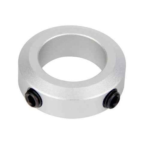Close-up of a 4 Pack 30mm Bore Aluminum Shaft Collar with Screw Style Clamping; 46mm Outer Diameter for CNC Systems, Timing Pulleys.