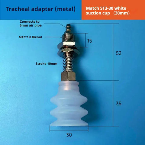 Heavy Duty Industrial Vacuum Suction Arm Accessory With Metal Tracheal Adapter And 30mm 3 Layer Suction Cup Pneumatic Component