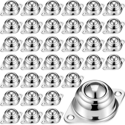 30 Pcs 5/8 Inch Roller Ball Transfer Bearings Carbon Steel Casters for Conveyors Tables 360 Degree Rotation 55 lb Load