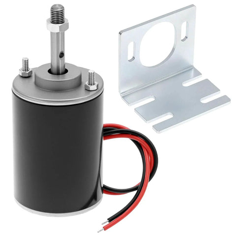 30W Permanent Magnet DC Motor 12V/24V Mini Brushed Motor, 3500/7000 RPM Reversible CW/CCW, 43mm/1.69in Output Shaft