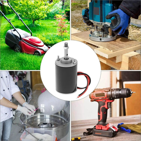 30W Permanent Magnet DC Motor 12V/24V Mini Brushed Motor, 3500/7000 RPM Reversible CW/CCW, 43mm Shaft with tools