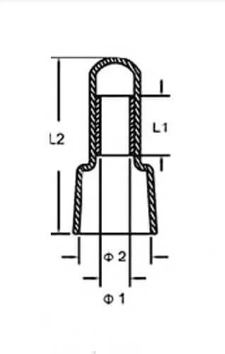 Diagram of 1000Pcs CE2 Closed End Wire Crimp Connectors Protective Cap Nylon Crimp Cap With Tin Plated Copper Ferrule Terminal Built Tough And Easy To Use For Connecting Two Or More Wires, Corrosion And Chemical Resistant