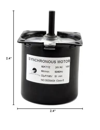 High Torque Dope 24V AC Permanent Magnet Synchronous Gear Motor With CW CCW Directions 60RPM 14W Output 60KTYZ Mini Gearbox