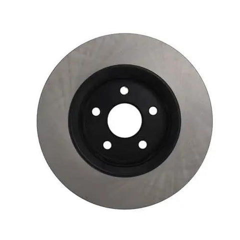 Front view of Centric Premium brake rotor with black center hub and five lug holes
