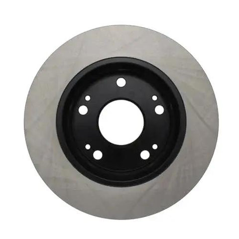 Centric Premium rear brake rotor with black center hub and silver rotor surface.