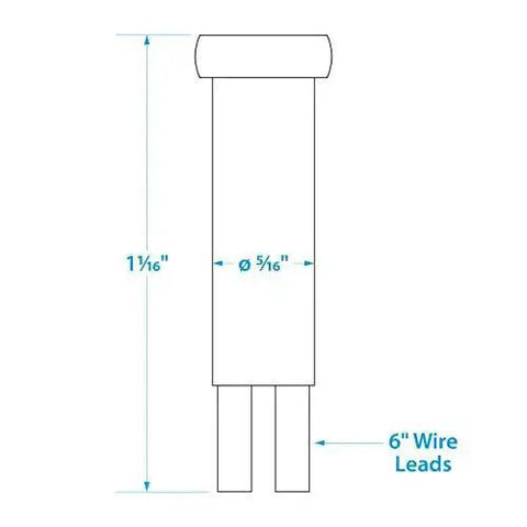Diagram of Beefy Incandescent Red Indicator Light For Control Panels 14V With Six Inch Lead Wires Five Sixteenth Inch Bulb Size