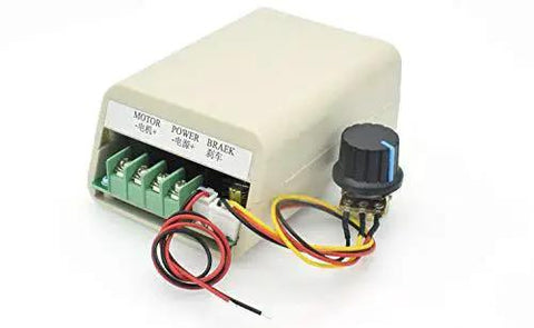 Taidacent DC motor brake controller module, white enclosure, 12–48V 20A, green terminal block and knob