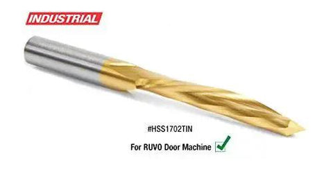 Durable Tin Coated HSS Router Bit For Steel Doors Half Inch Diameter Two And A Half Inch Cutting Depth Half Inch Shank