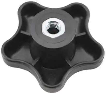 Five Pack Black Star Knobs For T Track Bolts And Feather Boards, 5/16-18 Female Thread, Clamping Knobs For Woodworking