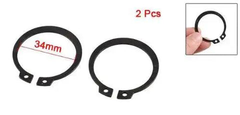 2 Pack Black Metal External Snap Ring For 34mm Axle Shaft Rock Solid Heavy Duty Circlip Set For Mechanical Assemblies Automotive