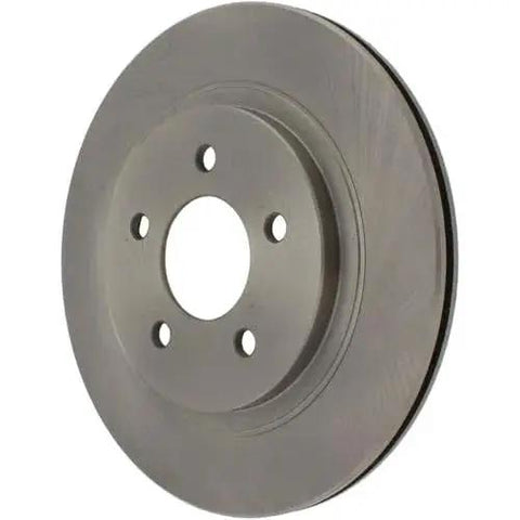 Front view of Centric 121.61087 C-Tek rear brake rotor for Ford Mustang, gray metal with five lug holes