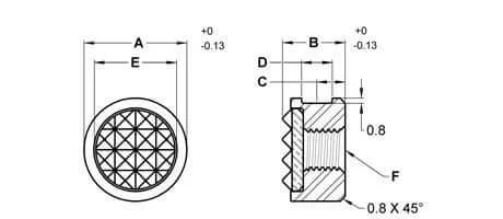 Diagram of Carbide Tipped Gripper Round 10 Mm Dia 10 Mm Length Fine Grade for Precision Machining with dimensions.