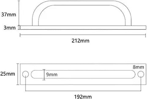 Diagram of Pack Of 2 Black Barn Door Handles Sliding Pull Handles For Cabinets And Drawers High Performance Kitchen Hardware