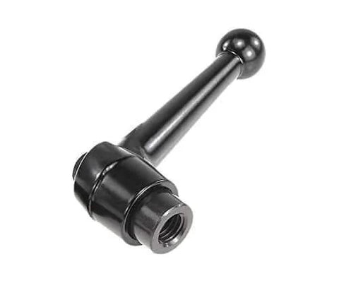 06410 3A41 Zinc Die Cast Adjustable Handle With Three Eighths Sixteen Internal Thread Ball Style Inch Size Three Black Satin Plastic