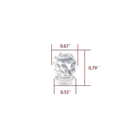 Mini Transparent Acrylic Knobs Spherical Glass Handles For Makeup Boxes Drawers And Cabinets 20 Pcs 17x20mm
