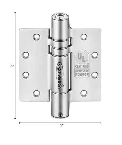 5 Inch Heavy Duty Spring Door Hinge With Built In Closer UL Listed Fire Rated Stainless Steel Satin Brushed Finish 3 Pack