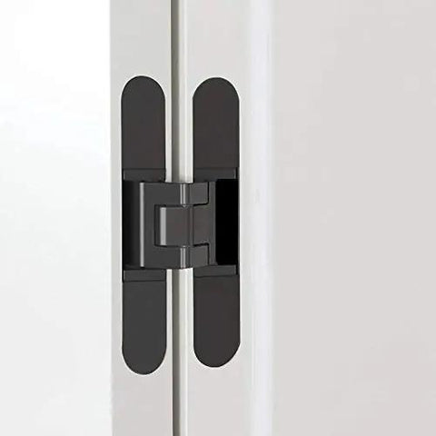 Hidden Concealed Door Hinges Three Dimensional Adjustable Black Pair With 180 Degree Opening And 88 Lbs Support For Doors 35mm Thick