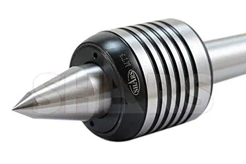 3MT Long Nose Live Center For Lathe CNC With Triple Bearing 60 Degree Point High Precision, close-up view of pointed tip and bearings.