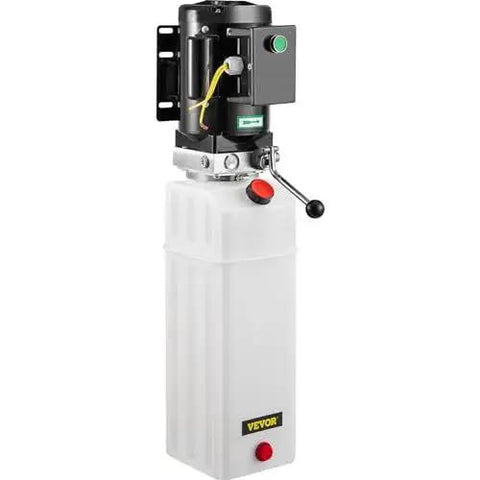 Hydraulic Power Unit For Car Lifts With 220V AC Motor, 3 HP, 2750 PSI, 6 Liter Reservoir, featuring control panel and white tank