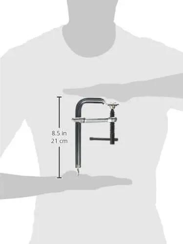 Light Duty Utility Clamp UD45 With 4.5 Inch Capacity And 500 Pound Clamping Power shown against hands for size reference