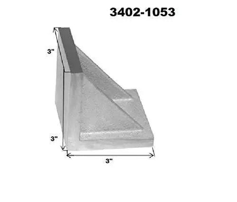 3 Inch Ground Angle Plate With Webbed End For Precise Machining, 3 By 3 By 3 Inch Heavy Duty Cast Iron Fixture Normalized And Stress Relieved